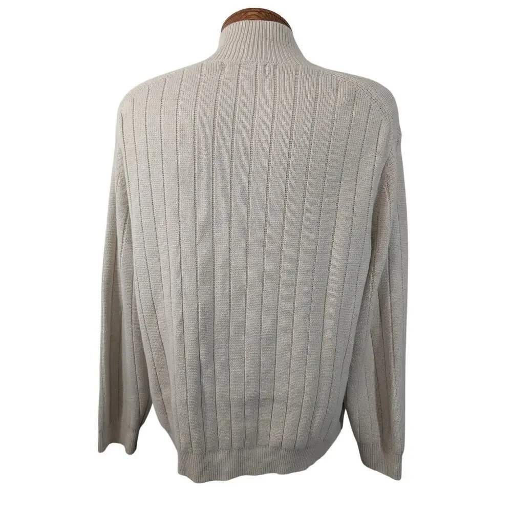 NWOT! BANANA REPUBLIC! VANILLA CREAM 100% FINE COTTON CLUB CARDI SWEATER! SZ XXL